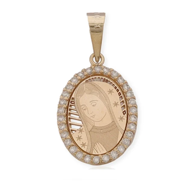 Medalla de la virgen de Guadalupe con bisel de circonias 000-899