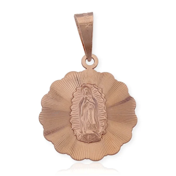 Medalla de Virgen de Guadalupe Rosa Oro 10K