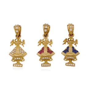 Compuesta de la Virgen de San Juan con vestido de circonias, tres colores